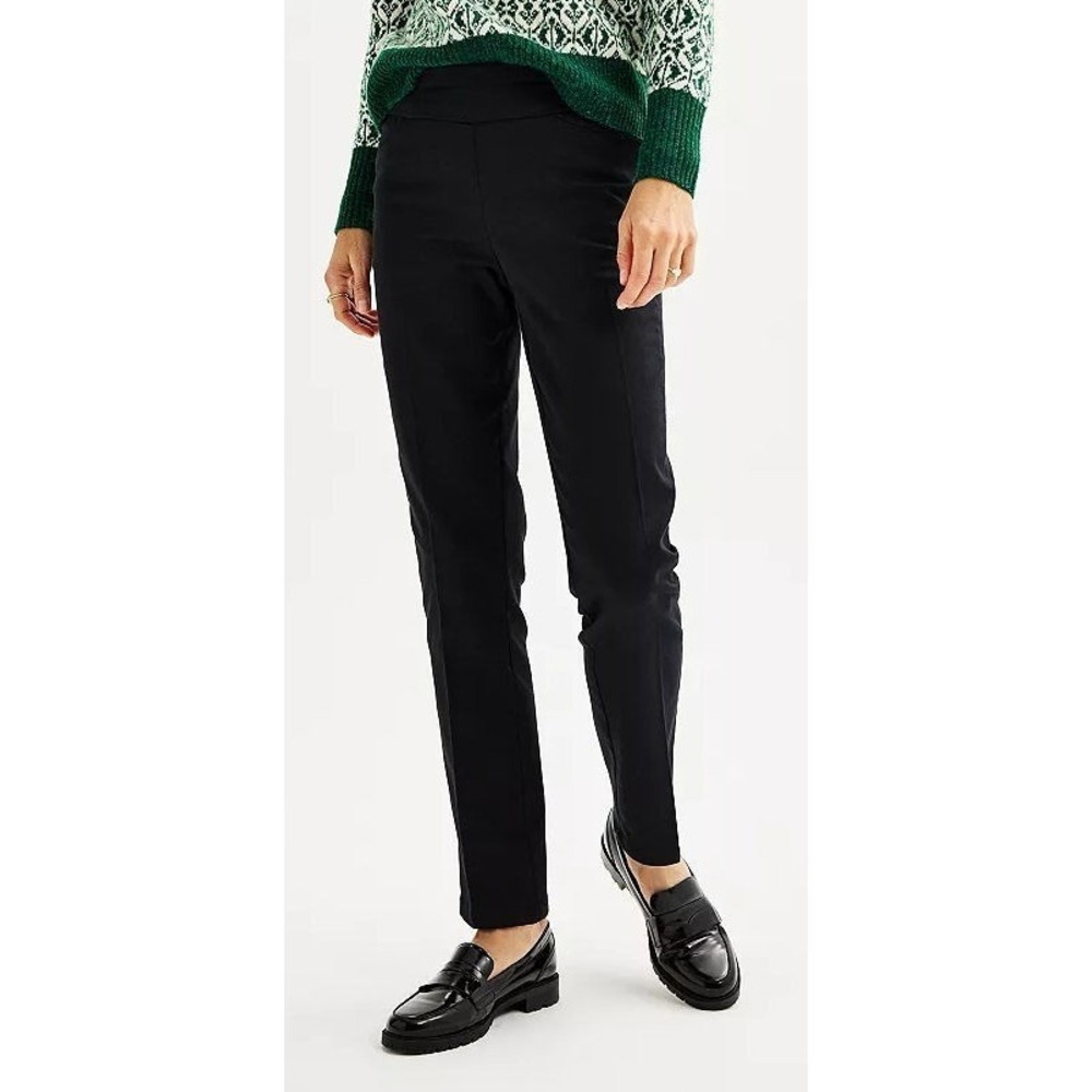 Croft & Barrow Women's Effortless Stretch Pull-on Straight Leg Pants - Black 10P
